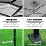 Instahut Gazebo Pop Up 3x3m w/Base Podx4 Marquee Folding Outdoor Wedding Camping Tent Shade Canopy White - Image 5