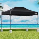 Instahut Gazebo Pop Up Marquee 3x4.5 Folding 500D Wedding Tent Base Pod Black