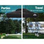 Instahut Gazebo Pop Up Marquee 3x4.5 Folding 500D Wedding Tent Base Pod Black - Image 5