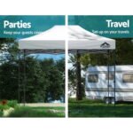 Instahut Gazebo Pop Up 3x4.5m w/Base Podx4 Marquee Folding Outdoor Wedding Camping Tent Shade Canopy White - Image 5