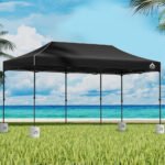 Instahut Gazebo Pop Up Marquee 3x6 Folding Outdoor 500D Tent Base Pod Black