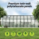 Green Fingers Greenhouse 6.3x2.44x2.1M Aluminium Polycarbonate Green House Garden Shed - Image 6