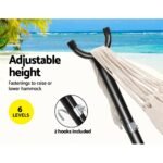 Gardeon Hammock Bed Camping Chair Outdoor Lounge Single Cotton with Stand - Image 6