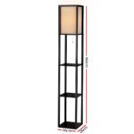 Artiss Floor Lamp 3 Tier Shelf Shelf Storage LED Light Stand Home Room Vintage Black - Image 3