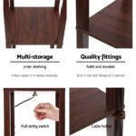 Artiss Floor Lamp 3 Tier Shelf Storage LED Light Stand Home Room Vintage Brown - Image 7