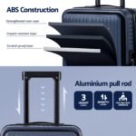 Wanderlite 20" Luggage Suitcase Front Pocket Travel Carry On Dual TSA Navy - Image 6