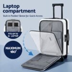 Wanderlite 20" Luggage Suitcase Front Pocket Travel Carry On Dual TSA White - Image 5