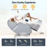 Livemor 4D Massage Chair Recliner - Full Body SL-Track Zero Gravity with AI Body Scan, Deep Tissue Electric Massager with Heat, 12 Auto Programs, LCD Touchscreen & Bluetooth, Grey - Image 5