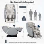 Livemor 4D Massage Chair Recliner - Full Body SL-Track Zero Gravity with AI Body Scan, Deep Tissue Electric Massager with Heat, 12 Auto Programs, LCD Touchscreen & Bluetooth, Grey - Image 10