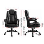 Artiss Massage Office Chair Executive Computer Gaming Chairs Black PU Leather - Image 2