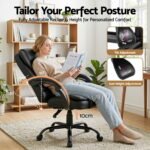 Artiss Massage Office Chair Executive Computer Gaming Chairs Black PU Leather - Image 5