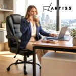 Artiss Massage Office Chair Executive Computer Gaming Chairs Black PU Leather - Image 9