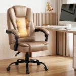 Artiss Massage Office Chair Executive Computer Gaming Chairs Brown PU Leather Espresso - Image 10