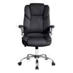 Artiss Executive Office Chair Leather Tilt Black - Image 3