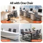 Artiss Office Chair Conference Chairs PU Leather Mid Back Grey - Image 8