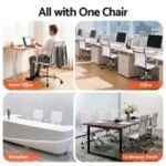 Artiss Office Chair Conference Chairs PU Leather Mid Back White - Image 8