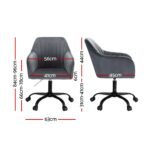 Artiss Office Chair Velvet Seat Dark Grey - Image 2