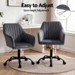 Artiss Office Chair Velvet Seat Dark Grey - Image 4