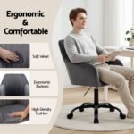 Artiss Office Chair Velvet Seat Dark Grey - Image 5