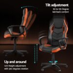 Artiss Gaming Office Chair Computer Executive Racing Chairs High Back Orange - Image 5