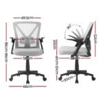 Artiss Mesh Office Chair Mid Back Grey - Image 2