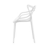 Gardeon 4PC Outdoor Dining Chairs PP Portable Stackable Chair Patio Furniture White - Image 4