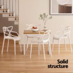 Gardeon 4PC Outdoor Dining Chairs PP Portable Stackable Chair Patio Furniture White - Image 7