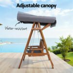Gardeon Swing Chair Wooden Garden Bench Canopy 2 Seater Outdoor Furniture - Image 5