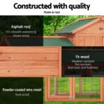 i.Pet Chicken Coop Rabbit Hutch 220cm x 44cm x 84cm Large Chicken Coop Run Wooden Outdoor Cage House - Image 6