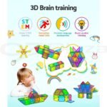 Keezi 120pcs Kids Magnetic Tiles Blocks Building Educational Toys Children Gift - Image 5