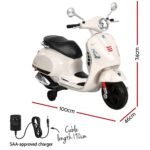 Kids Electric Ride On Car Motorcycle Motorbike Vespa Licensed GTS White - Image 2