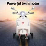 Kids Electric Ride On Car Motorcycle Motorbike Vespa Licensed GTS White - Image 4