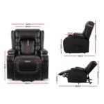 Artiss Recliner Chair Lift Assist Heated Massage Chair Leather Rukwa - Image 3