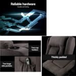 Artiss Recliner Chair Lift Assist Heated Massage Chair Velvet Rukwa - Image 10