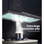 Devanti 900mm Range Hood 90cm Rangehood Black - Image 6