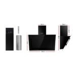 Devanti 900mm Range Hood 90cm Rangehood Glass Black - Image 2