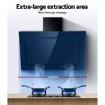 Devanti 900mm Range Hood 90cm Rangehood Glass Black - Image 3