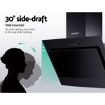 Devanti 900mm Range Hood 90cm Rangehood Glass Black - Image 6