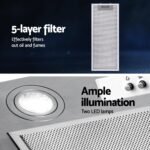 Devanti 520mm Range Hood 52cm Rangehood Stainless Steel - Image 9