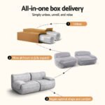 Artiss 2 Seater Sofa Modular Sectional Sofas Couch Bed No Assembly Living Room Grey - Image 10