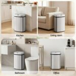 Devanti 50L Sensor Bin Motion Rubbish Automatic Silver - Image 7