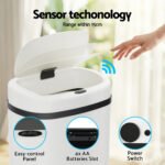 Devanti 50L Sensor Bin Motion Rubbish Automatic White - Image 5