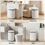 Devanti 50L Sensor Bin Motion Rubbish Automatic White - Image 7