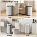 Devanti 60L Sensor Bin Motion Rubbish Automatic Silver - Image 7