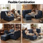 Artiss Modular Sofa Chaise Set 5-seater Dark Grey - Image 5