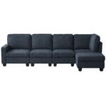 Artiss Modular Sofa Chaise Set 5-seater Dark Grey - Image 6