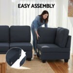 Artiss Modular Sofa Chaise Set 4-seater Dark Grey - Image 3