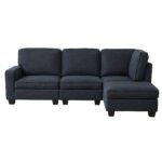 Artiss Modular Sofa Chaise Set 4-seater Dark Grey - Image 6