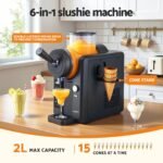 Devanti 2L Slushie Machine Ice Cream Maker Frozen Smoothies Milkshakes Black - Image 4