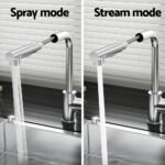 Cefito Kitchen Mixer Tap Pull Out Rectangle 2 Mode Sink Basin Faucet Swivel WELS Chrome - Image 5